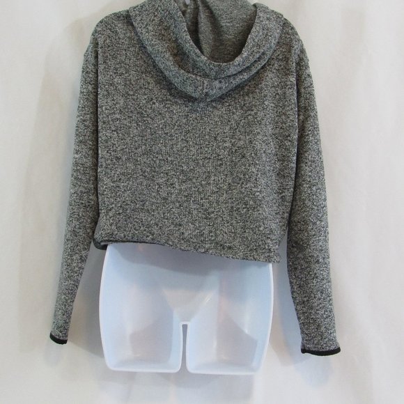 Victoria's Secret PINK - Women's S/P Hooded Cropped Gray Knit Pullover Sweater - Picture 4 of 7